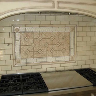 Subway tile with mosaic backsplash